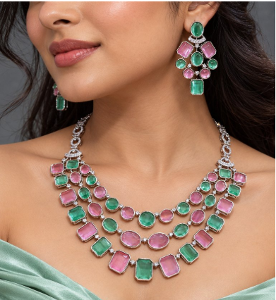 Multicolour Layered Statement Necklace