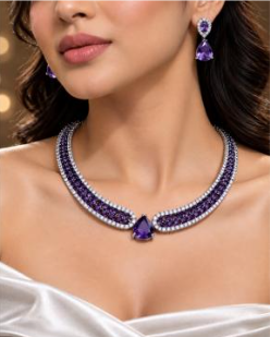Blue Stone Collar Necklace
