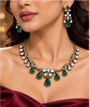 Mehndi Teardrop Necklace & Earring Set