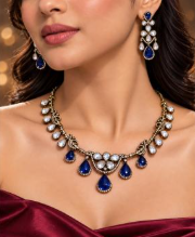 Mehndi Teardrop Necklace & Earring Set