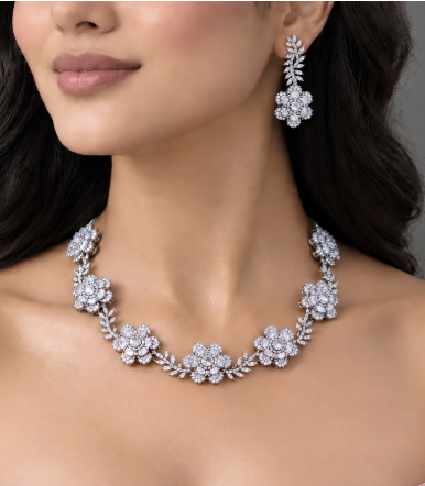 CZ Classic Necklace & Earrings Set
