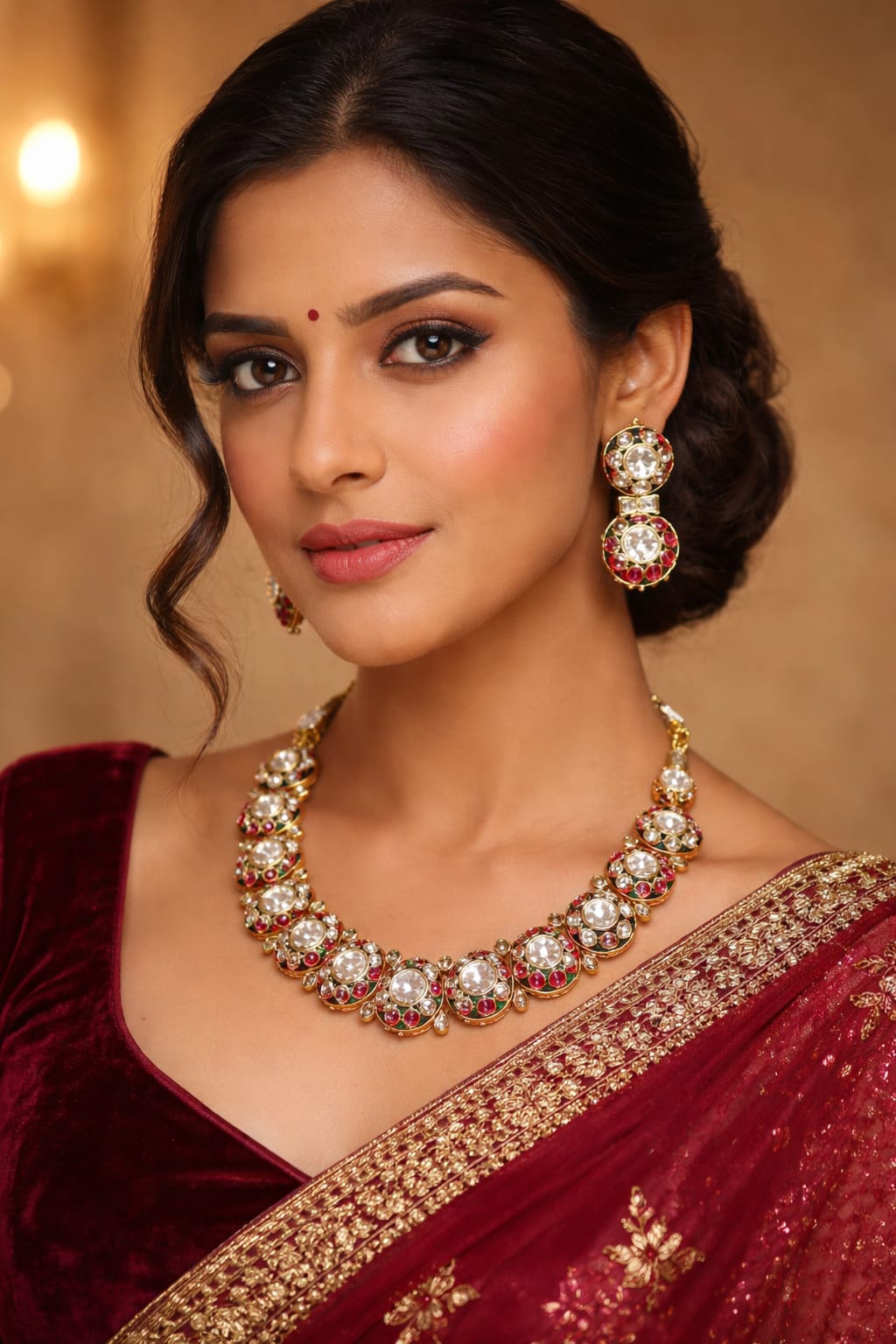 RAJWADA KUNDAN POLKI PHOOL SET