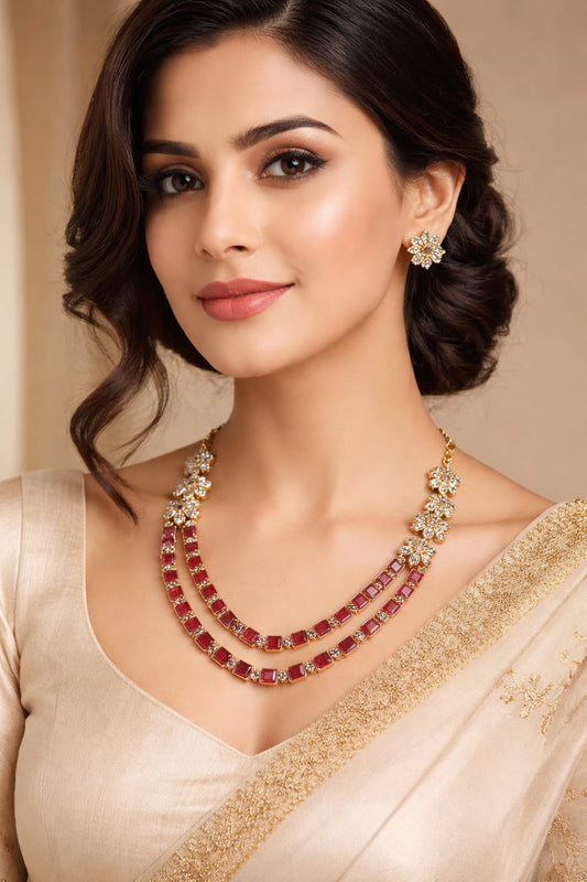 ZEHRA CASCADE KUNDAN CZ NECKLACE